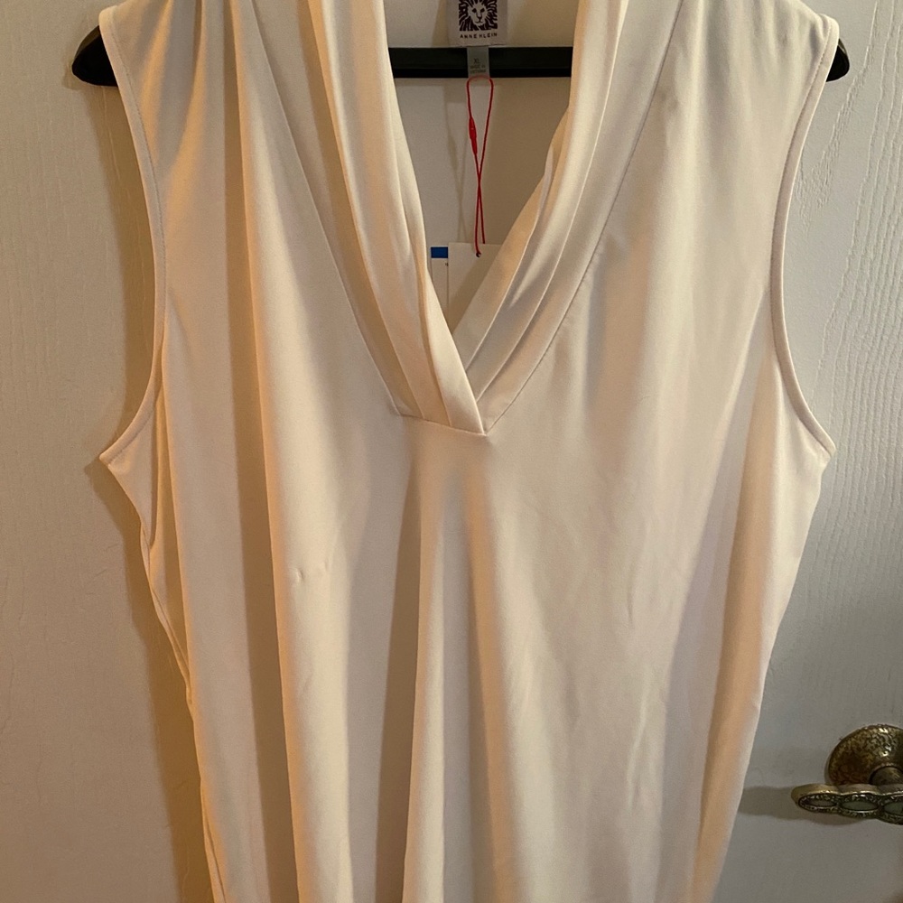 Anne Klein white sleeveless blouse